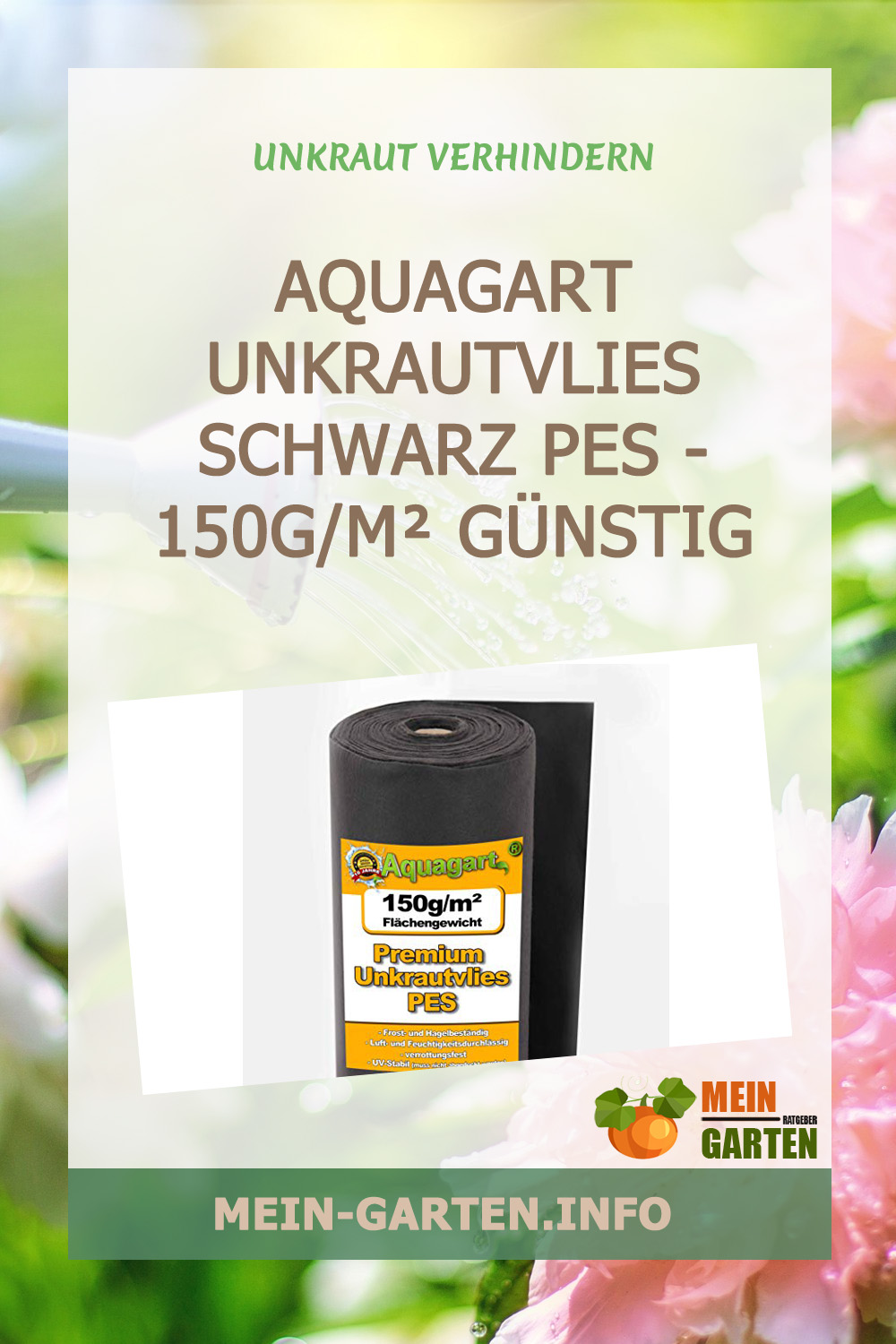 Aquagart Unkrautvlies schwarz PES – 150g/m² günstig kaufen