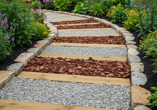 Naturnahe Gartenwege richtig anlegen - So geht's [Bildinhalt mit KI erstellt]