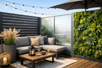 Balkon Sichtschutz modern Privatsphäre stilvoll gestalten