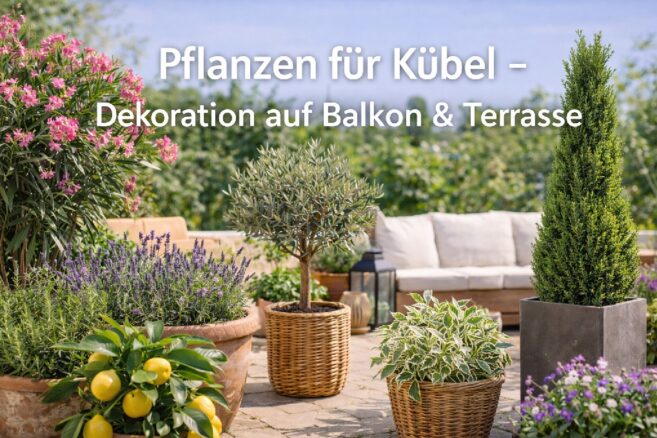 Pflanzen für Kübel Dekoration auf Balkon Terrasse
