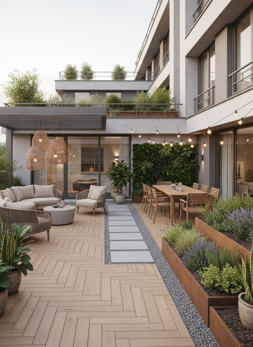 Terrasse clever in Bereiche einteilen