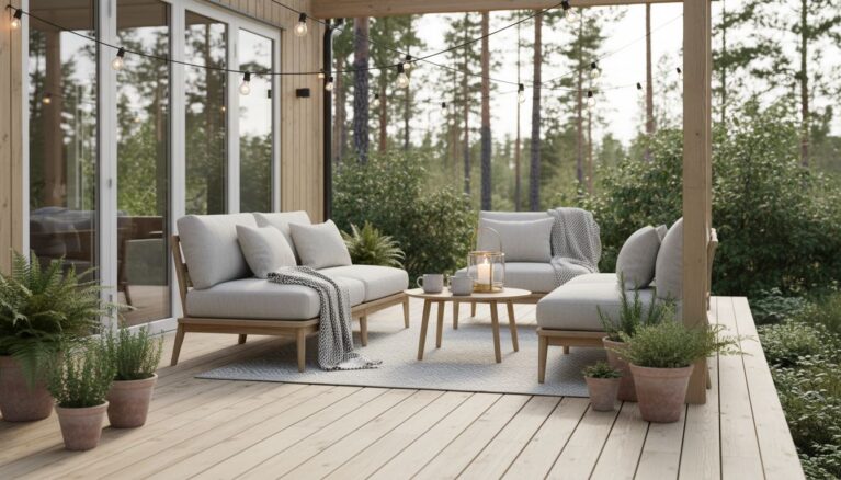 Skandinavische Terrasse: Deko-Ideen für pures Hygge-Flair