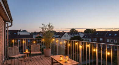 Balkon Beleuchtung: Die schönsten Lichterketten Ideen