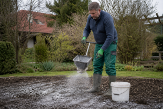 gartenkalk ausbringen editorial [Bildinhalt mit KI erstellt]