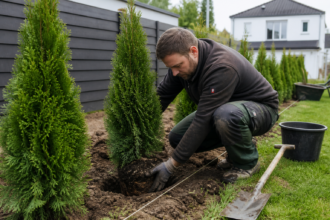 thuja smaragd pflanzen editorial [Bildinhalt mit KI erstellt]