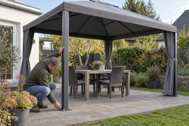 metall gartenpavillon editorial